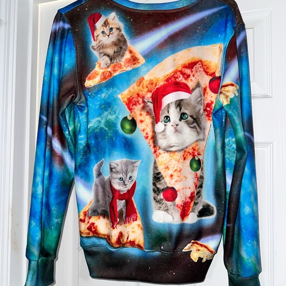 Cat Pizza Galaxy Sweatshirt - Picture 1 of 3